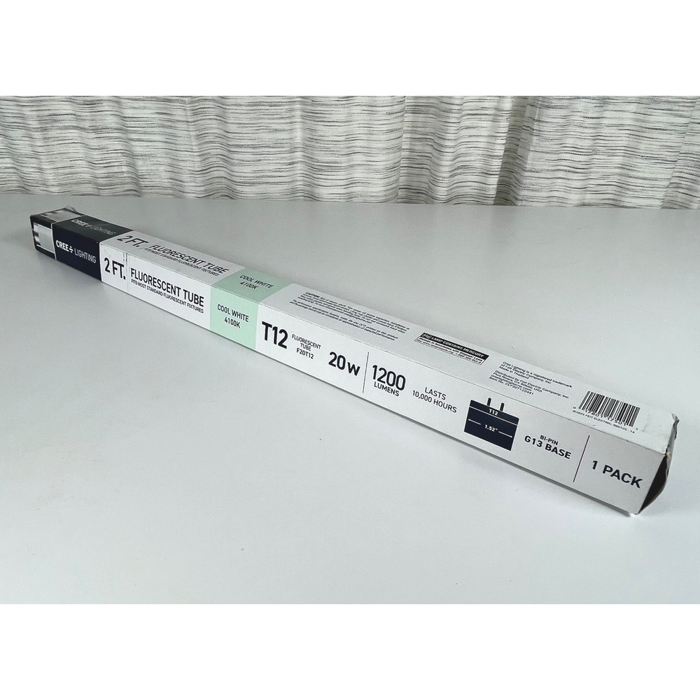 Cree Lighting 2ft T12 Fluorescent Tube 20W 1200 Lumens Cool White‎ 4100K 24"